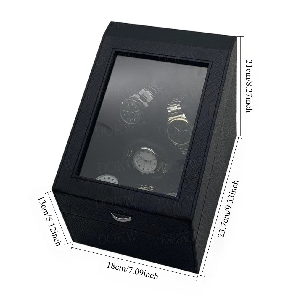 PU Watch Winder for Automatic Watches Automatic Winder 3 Watches, 3+3 Watch Winder Box