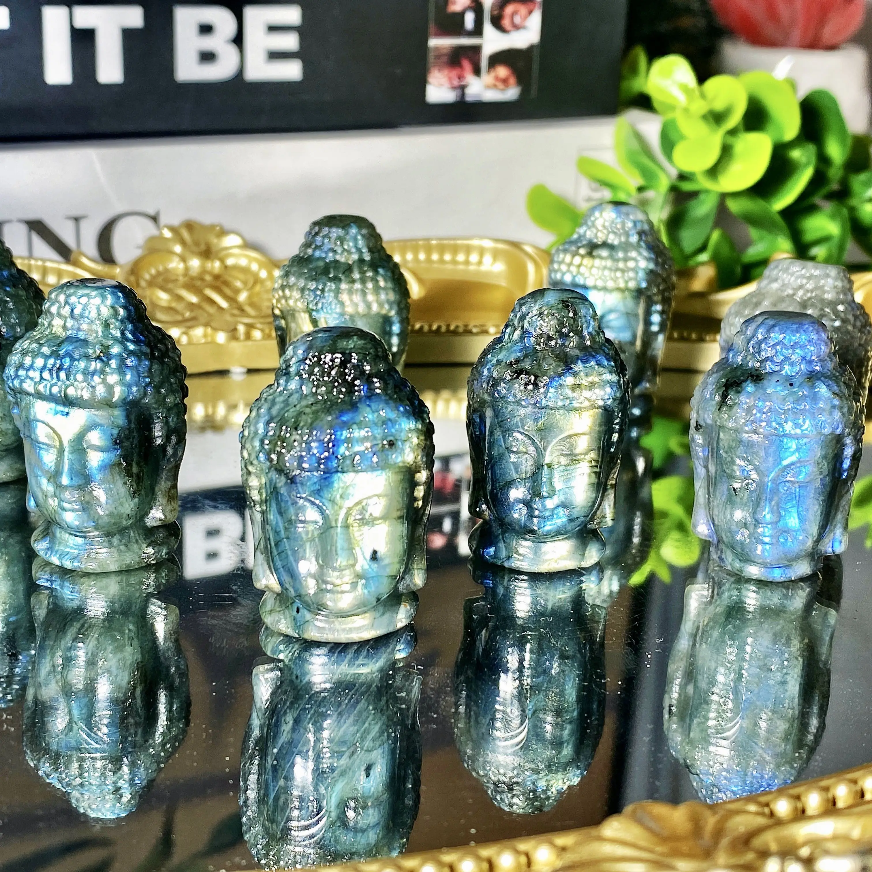 1PC High Quality Random Labradorite Buddha Head Natural Carving,Gemstone Jewelry,Glitter, Healing crystal, Birthday gift