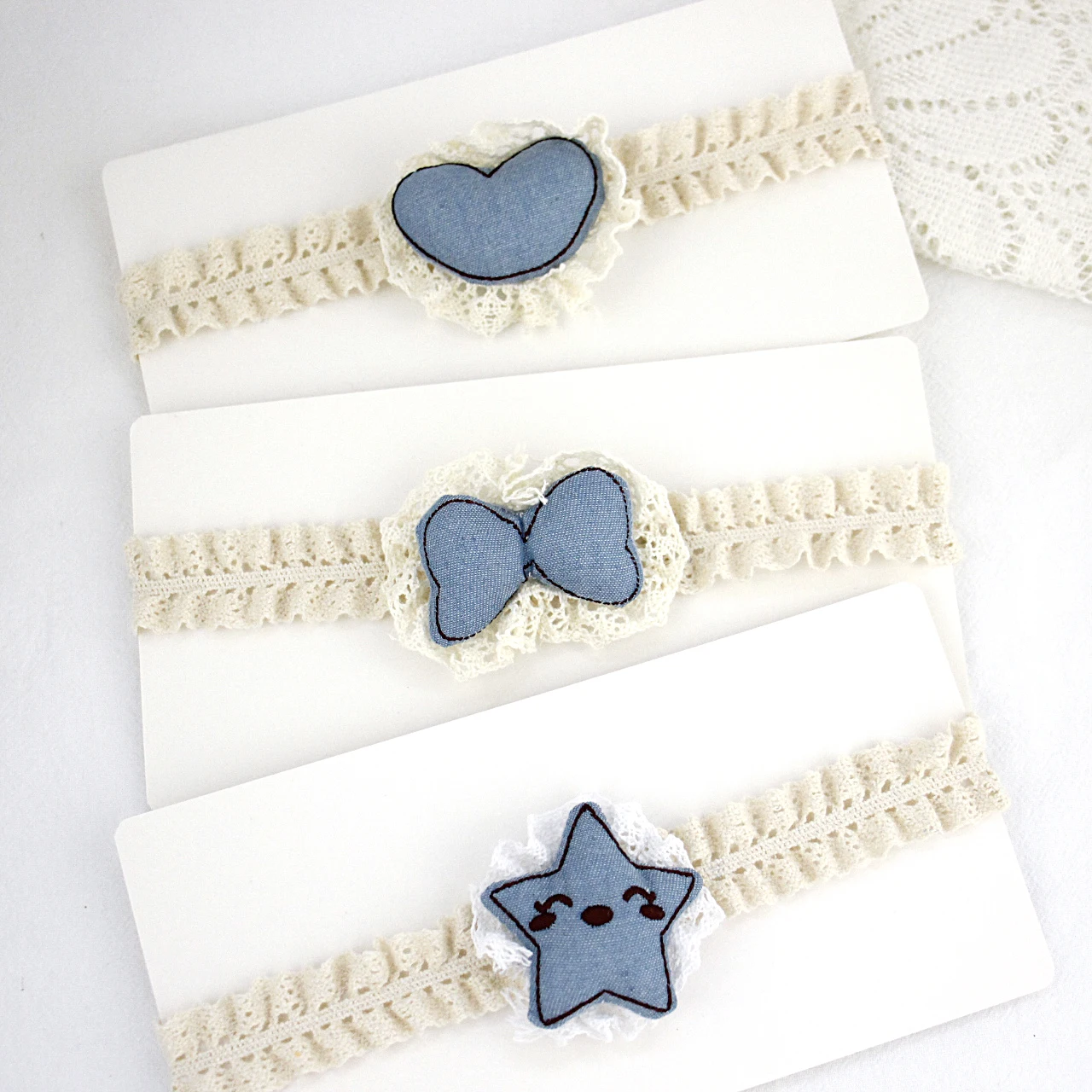 

Детские повязки на голову с бантом и кружевом, милые повязки для девочек, аксессуары для волос, джинсовая повязка с сердечками ​ Аксессуары для фотосессий: головные уборы для девочек