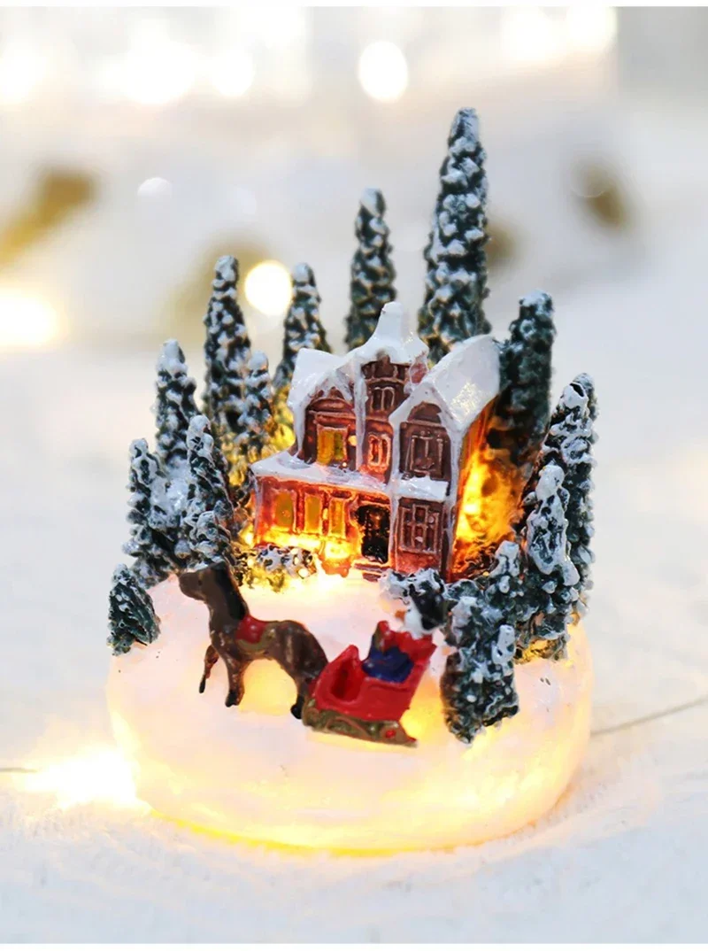 Christmas Decorations LED Night Lights Luminous Landscape House Children's Gift Christmas New Year Ornaments Festival Lighting
