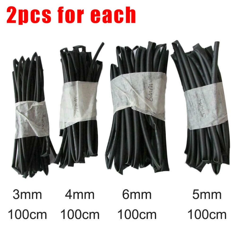 Tube Heat Shrink Tubing Accessories Assortment Black Electrical Insulated Sheath Set Polyolefin Repair  Tube Heat
