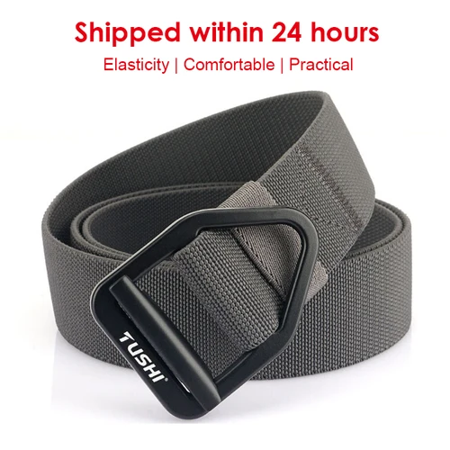 Imagen 2 del producto HSSEE Nuevo cinturón elástico para hombre hebilla de metal de aleación Cinturón táctico al aire libre Cinturón casual de 38 mm Cintura de jeans para hombres Envío gratis