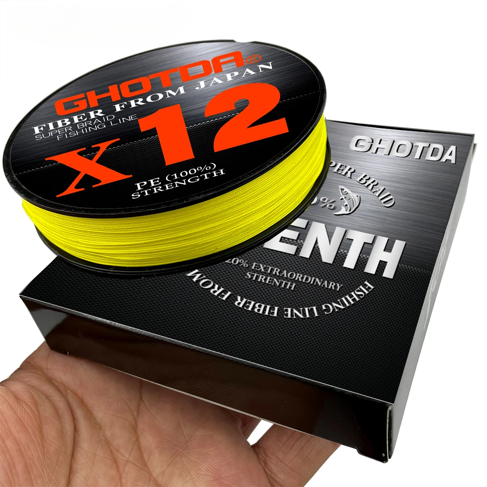 GHOTDA 100 m geflochtene PE-Angelschnur, 8 Stränge, 12 Stränge, 0,6 # -6.0 # Fernwurfabstand Superstark 13LB 18LB 25LB 30LB 50LB 92LB – Detail 3