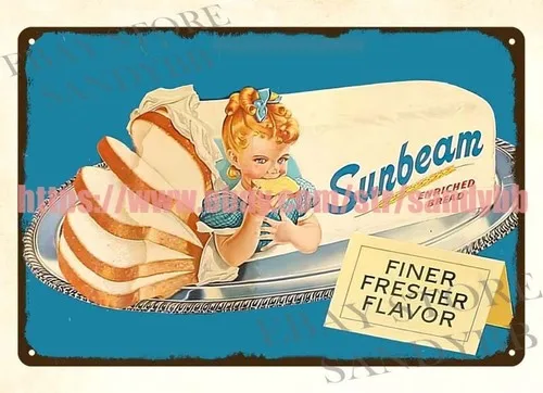 Sunbeam bread girl metal tin sign master bedroom decorating ideas
