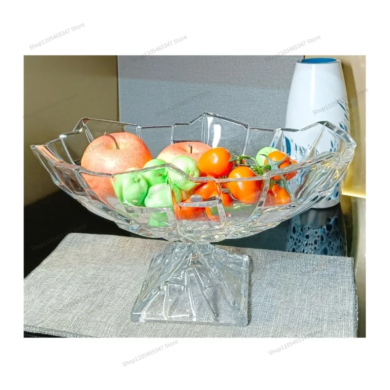 For Glass Fruit Plate, Light Luxury Household Snacks, Dried Fruit Candy Jar