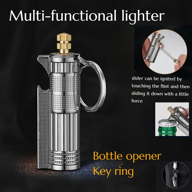

Multi-functional High-end Bottle Opener Multi-burn Waterproof Lighter, Outdoor Portable Key Chain Cigarette Accessories Gife