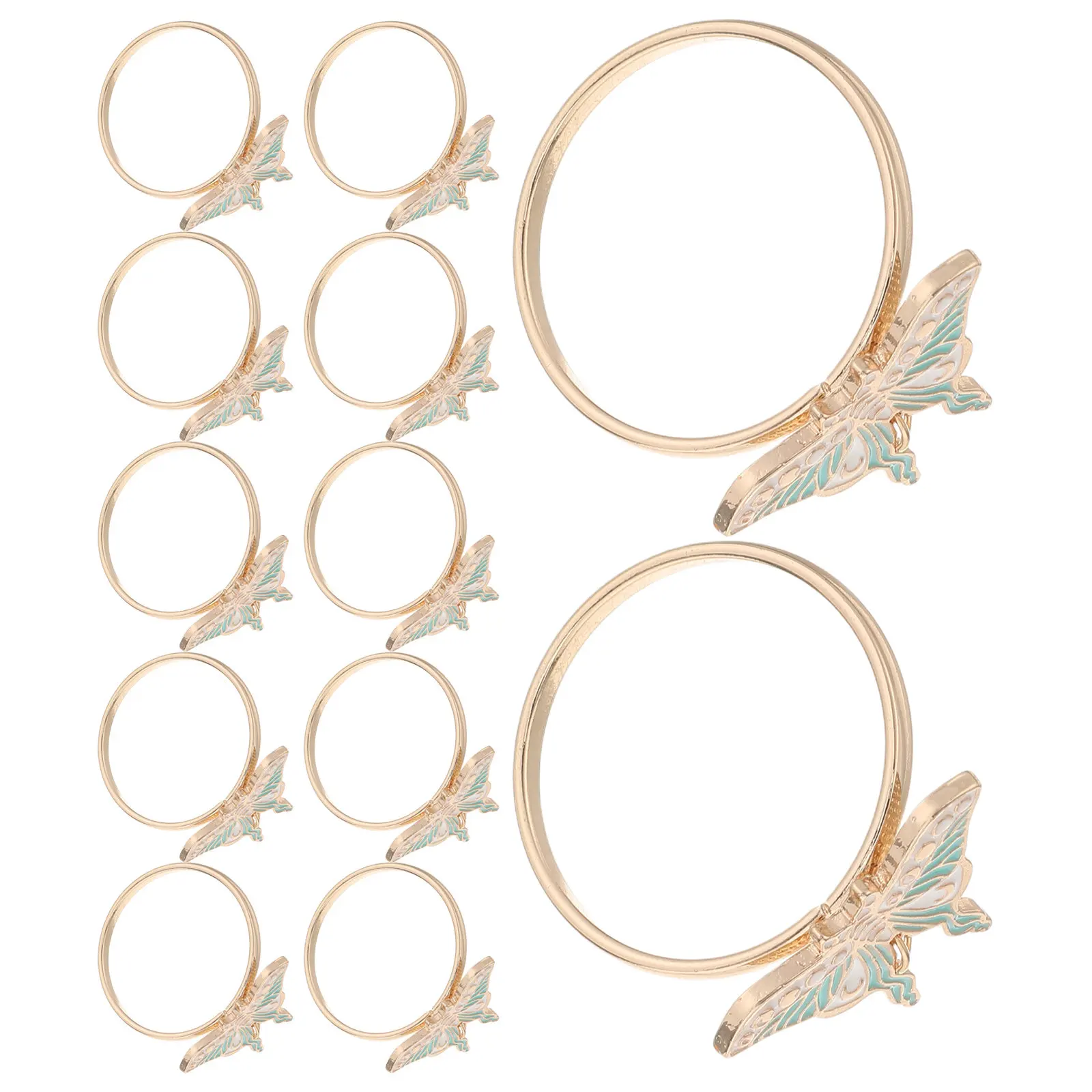 12Pcs Butterfly Napkin Rings Enamel Alloy Napkin Holder Buckle for Elegant Table Setting Garden Party Wedding Engagement Dinner