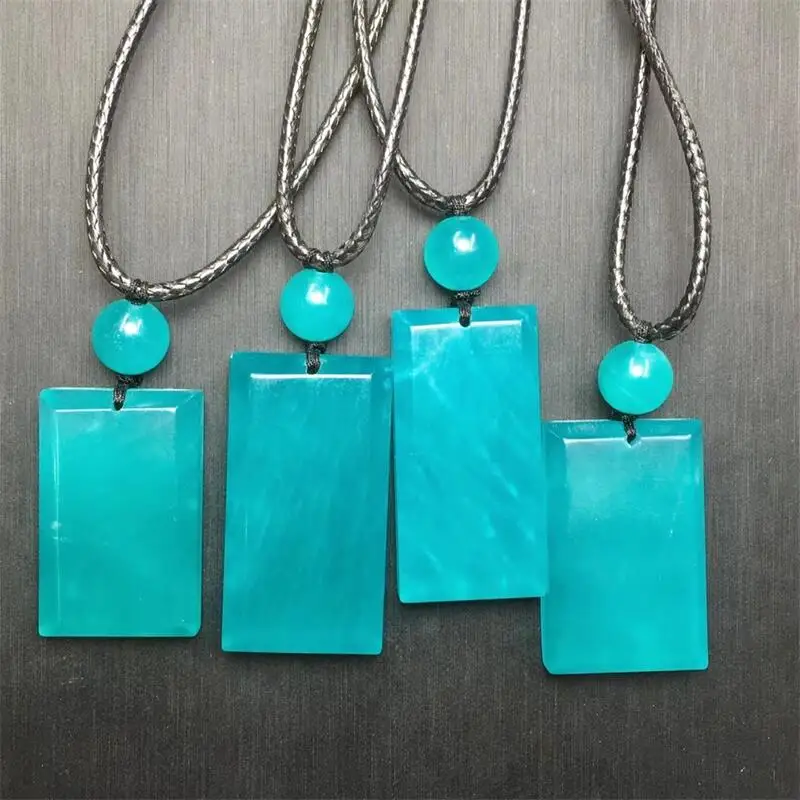 Natural Amazonite Pendant Crystal Polishing Exquisite Girl Jewelry Healing Fengshui Stone Gift 1PCS