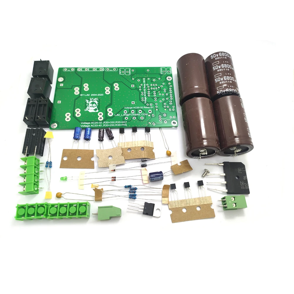 Rectification and filtering power supply board with speaker protection and status indicator LED 50V 6800UF