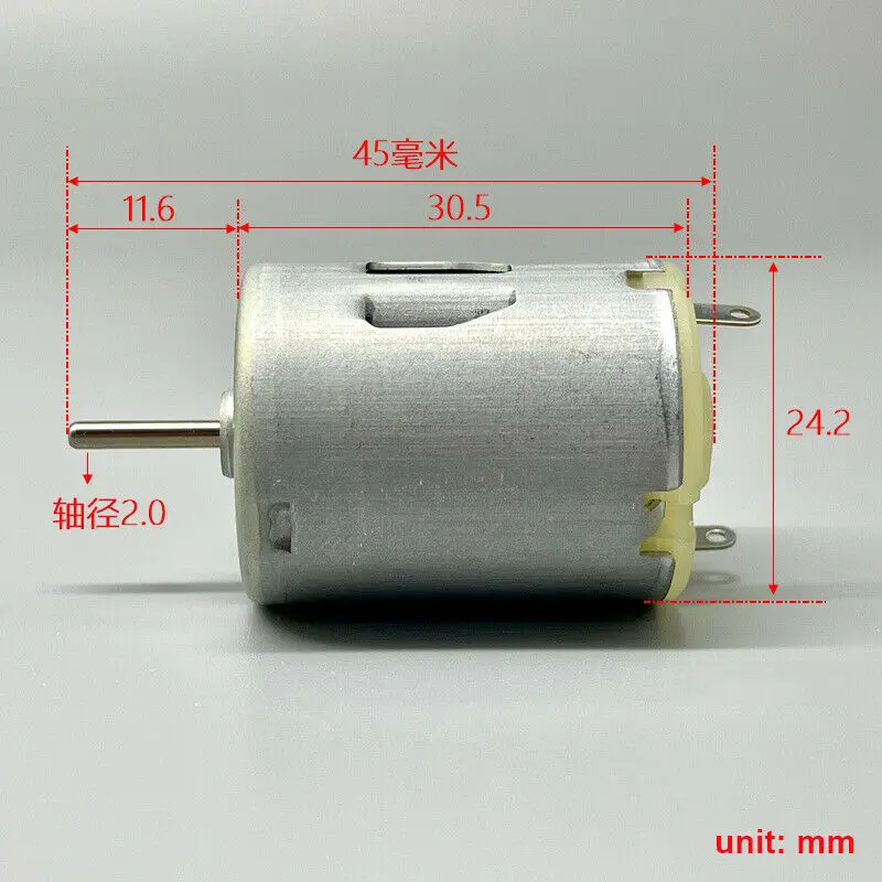 RC-280SA-20120 24mm DC Motor 6V-12V 20800RPM High Speed Carbon Brush Micro Motor for DIY Toy Car Boat Fan Tank Model