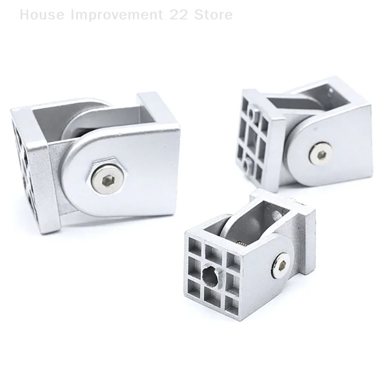 1 Uds 2020/3030/4040 accesorios de bisagra viva de perfil de aleación de Zinc/aluminio conector de junta pivotante Flexible de ángulo recto