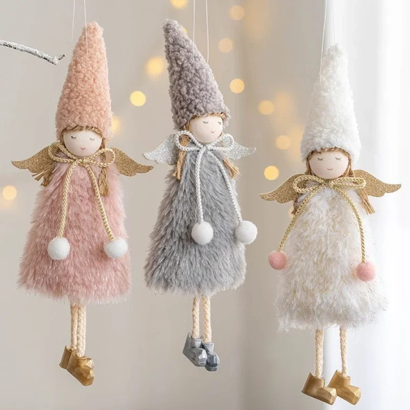 New Year 2023 Gift Plush Angel Doll Christmas Tree Hanging Ornaments Christmas Angel Doll Decoration for Home Noel Navidad 2022