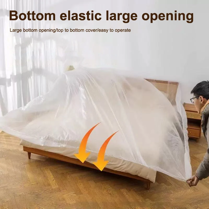 Disposable Dust Covers Elastic Plastic Dust Film Sofa Dustproof For Furniture Dormitory Sofa Wall Painting Dust Protection 1PC