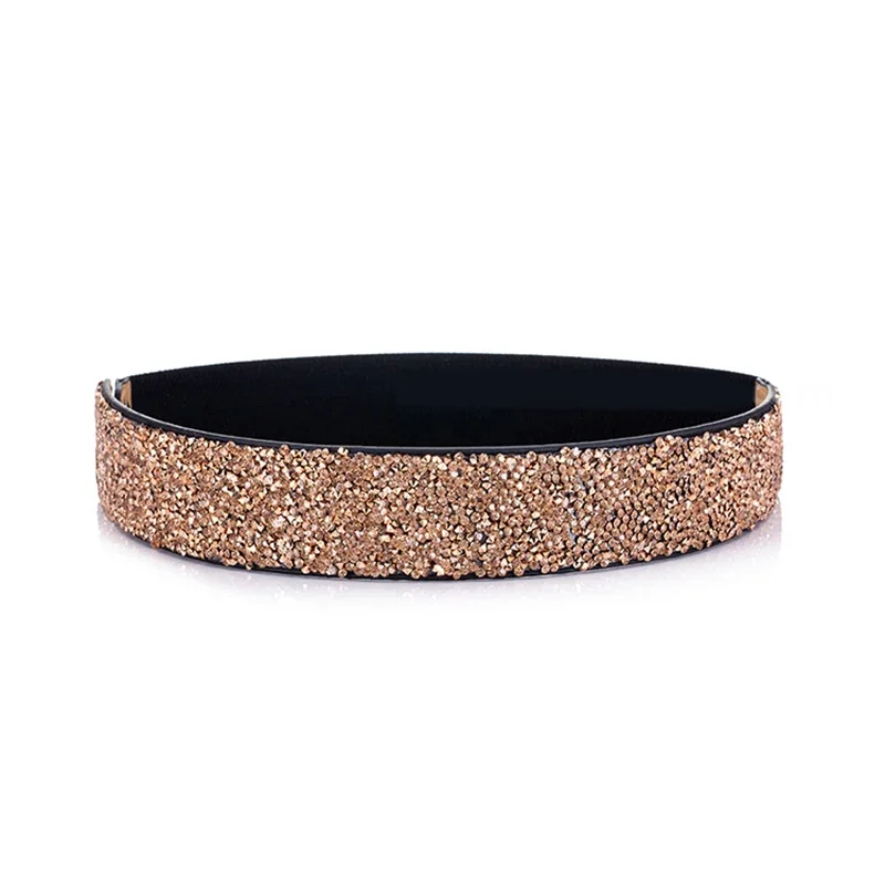 Dames Riem Elastische Riem Mode Strass Jeans Jas Jurk Luxe Designer Riem Hoge Kwaliteit Pu Cummerbunds Solide Yf1014