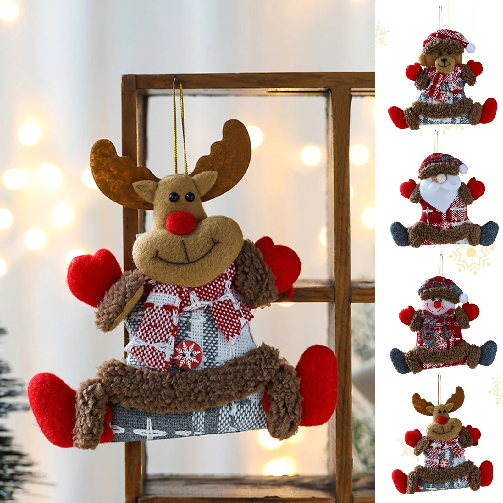 Christmas Ornaments Santa Claus Snowman Deer Pendant Doll Hang Decorations For Home Xmas New Year Decor Navidad Natal Gifts Toys