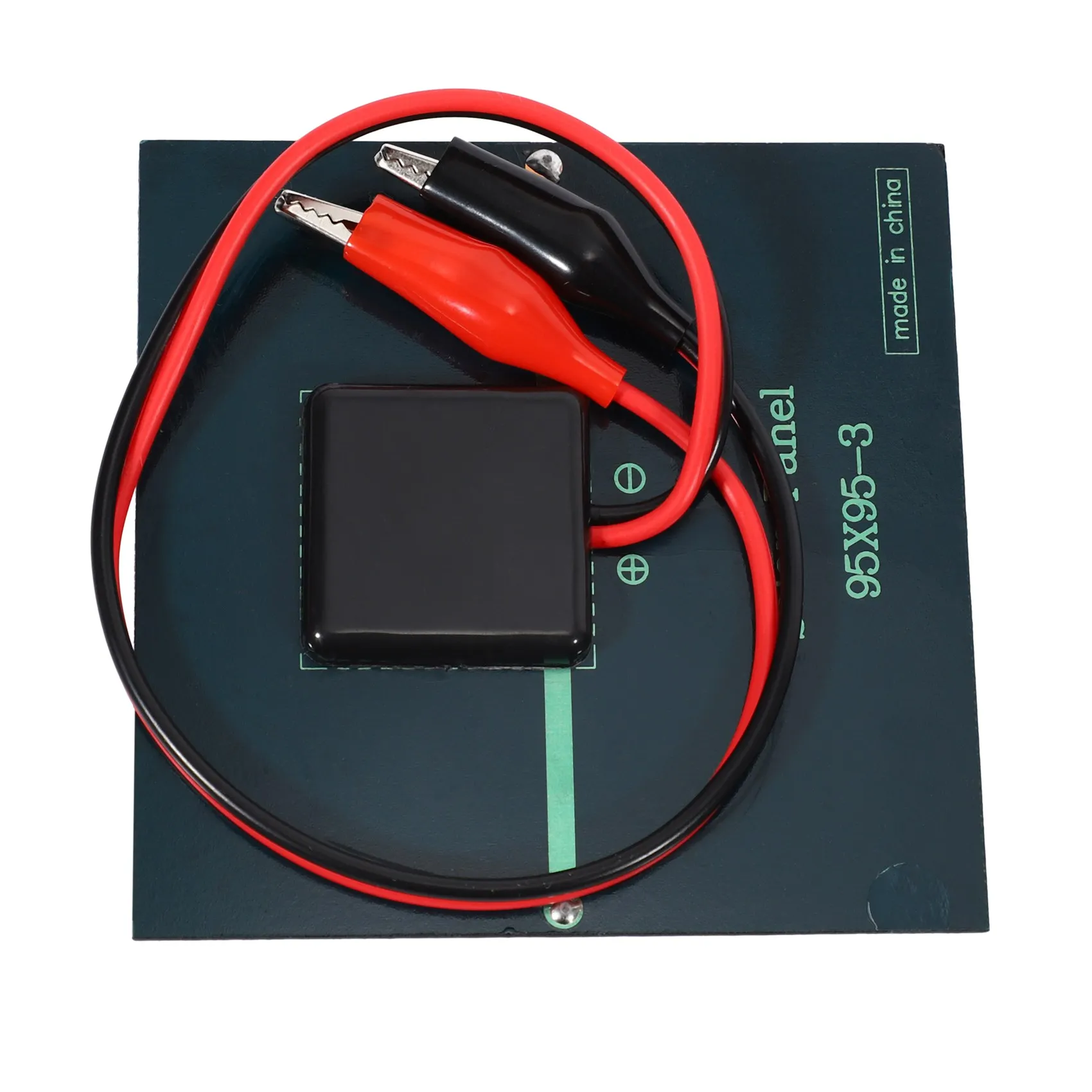 1W 5.5V Solar Cell Epoxy Polycrystalline Solar Panel+Clip For Charging 3.7V Battery System Toy LED Light Study 95*95MM