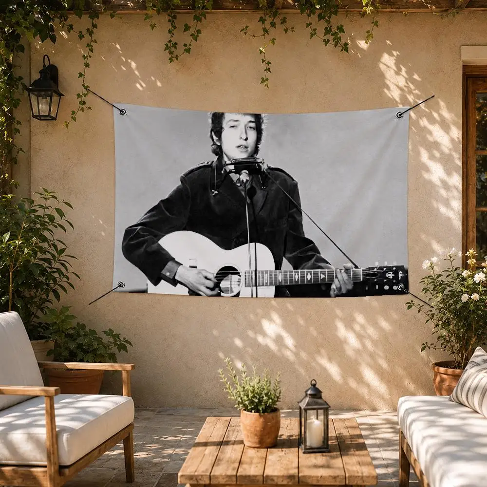 Folk Singer Bob Dylan Flags Room Bedroom Home Outdoor Wall Hanging Concert Printed Background Decoration Art Banne