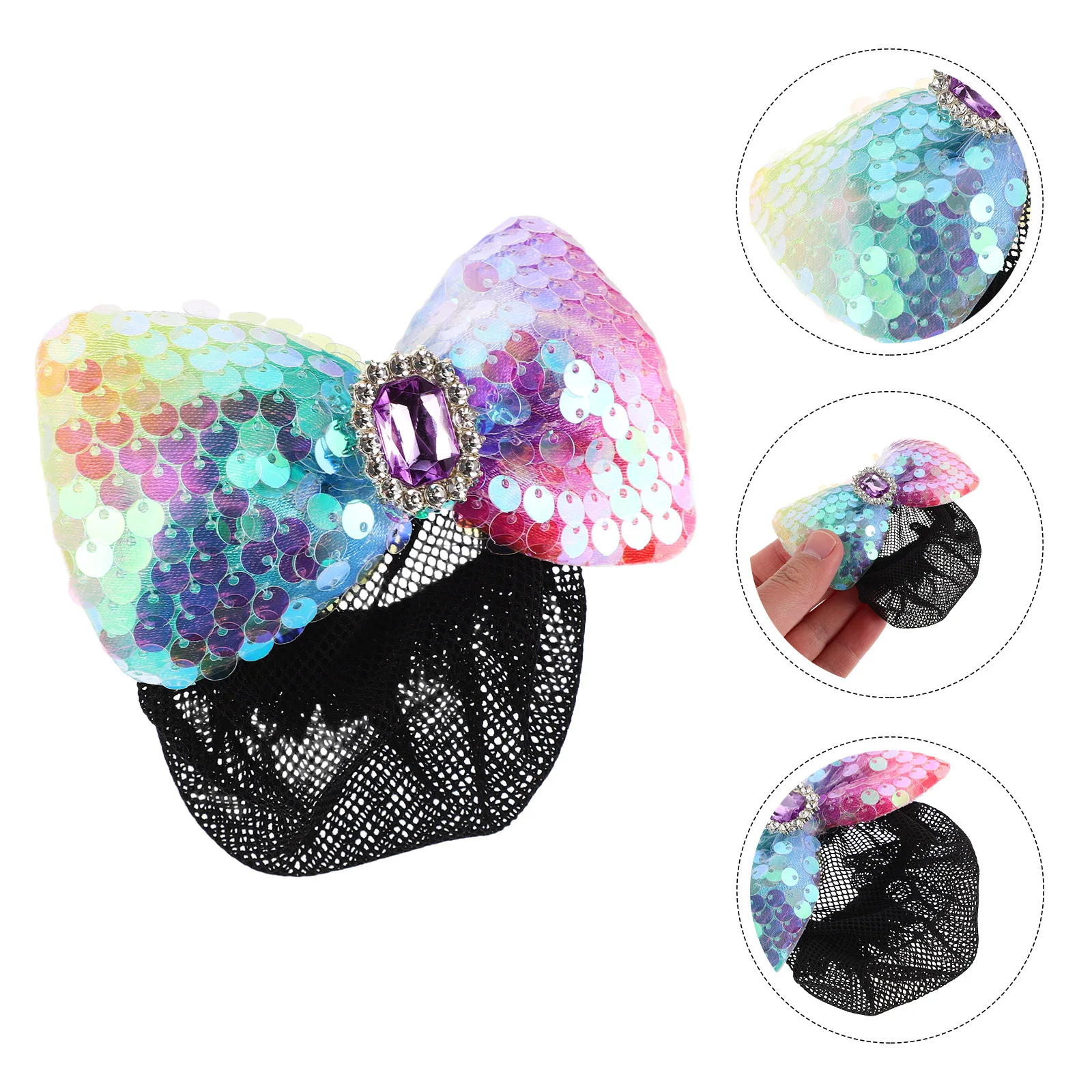 

Sparkling Sequin Hair Net for Girls Dance Bun Cover Ballet Hair Accessories Secure Fit for Active Routines Costume Matching