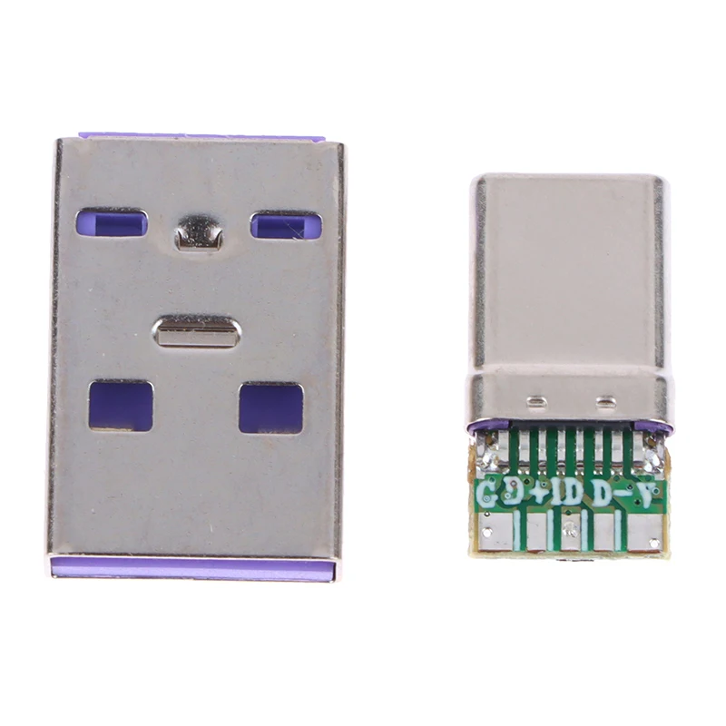 DIY OTG Data Charge Kit 1 Set Fast Charge Type-C USB 65W 6.5A Male Connector Welding With 5Pin PCB Type A Male 6 Pin USB