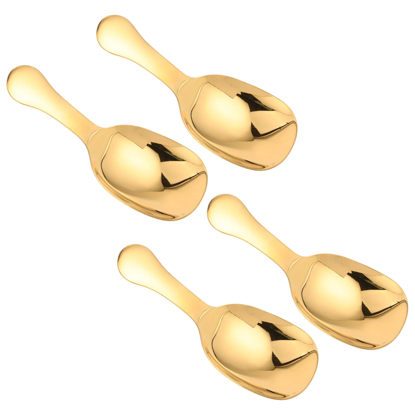 

4 Pcs Stainless Steel Teaspoon Kitchen Tools Short Handle Metal Cookie Scoop Coffee Beans Spoons Serving Scooper Scoops