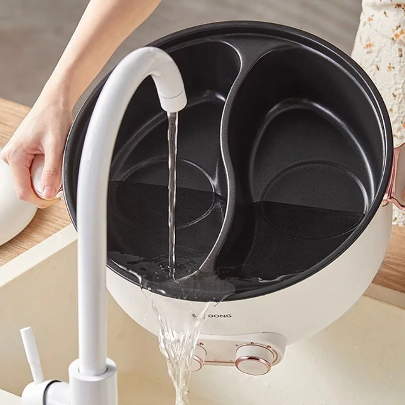 2000W Yuanyang Electric Hot Pot 6L Large Capacity Electric Wok 2 Gear Adjust Nonstick Frying Pan Home Electric Cooking Pot