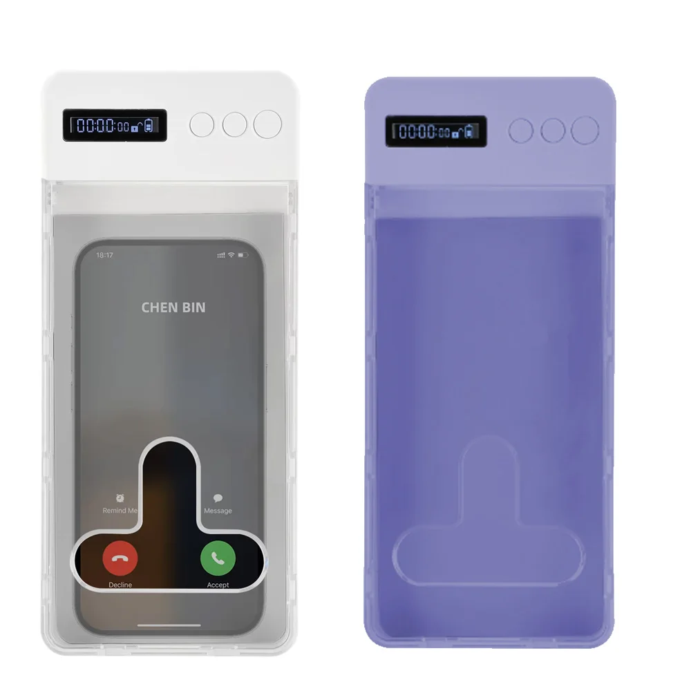

Phone Lock Box with Timer LCD Display Self-discipline Tool Transparent Cell Phone Lock Box Adults Students Self-Discipline Tools