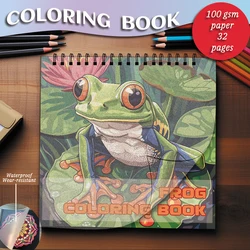 Big Eyed Frog Coloring Book - 8.27 x 8.27 inches 32 pages coloring book - Ideal gift for family or friends