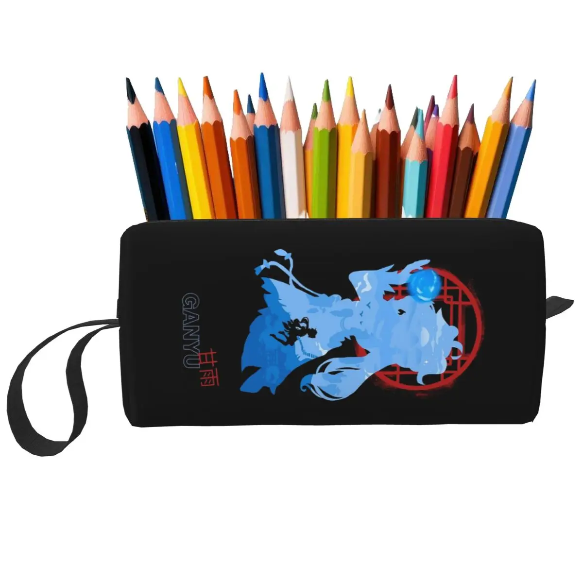 Genshin Impact Ganyu Makeup Bag Cosmetic Organizer Storage Dopp Kit Toiletry Cosmetic Bag for Women Beauty Travel Pencil Case