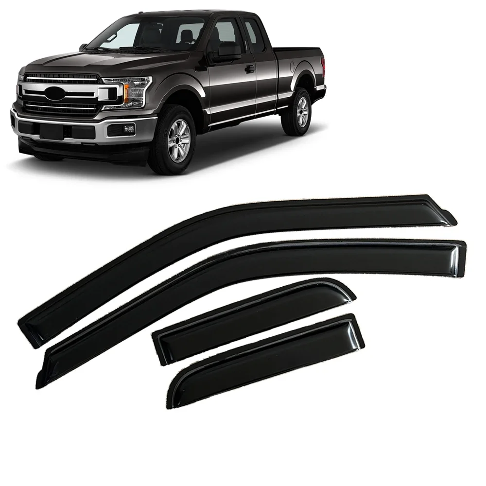 Window Visor for FORD F-150 Extended Cab F150 Raptor SuperCab 2015 2016 2017 2018 2019 2020 2021 2022 2023 2024 Rain Guards