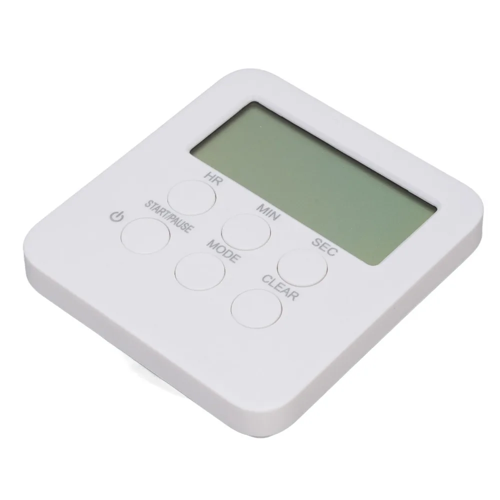 Versatile Multi-functional Timer White 24H Reminder Device Stand Included Memory Function Countdown Timer for Baking