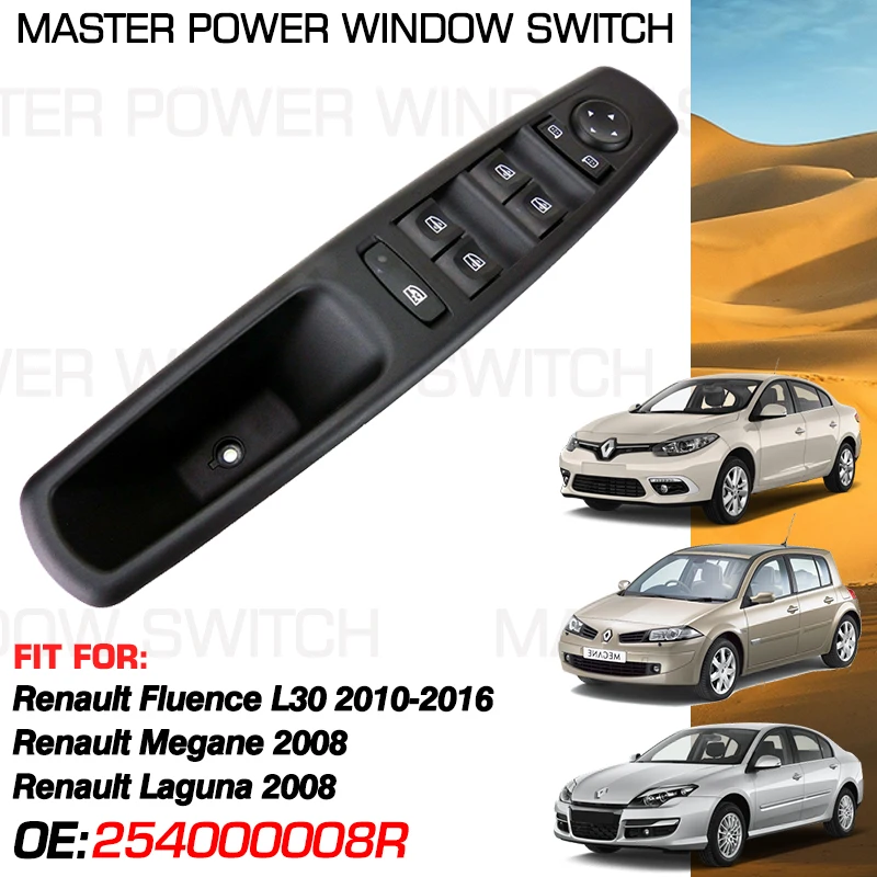 

Front Left Car Power Window Switch 254000008R 6+13 Pins For Renault Megane Laguna 2008 Renault Fluence L30 2010-2016 254000014R