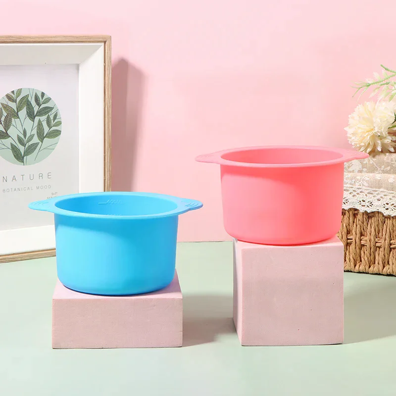 Wax Warmer Heat-Resisting Replacement Silicone Bowls Hair Removal with Stirring Stick Non-Stick Pan Hair Removal Beauty