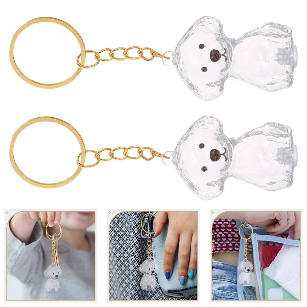 

2pcs Hair Transparent Hair Memorial Keyring Remembrance Keepsake Bag Charm Storage Box Design Pet Memorial Keychain Dog Keepsake