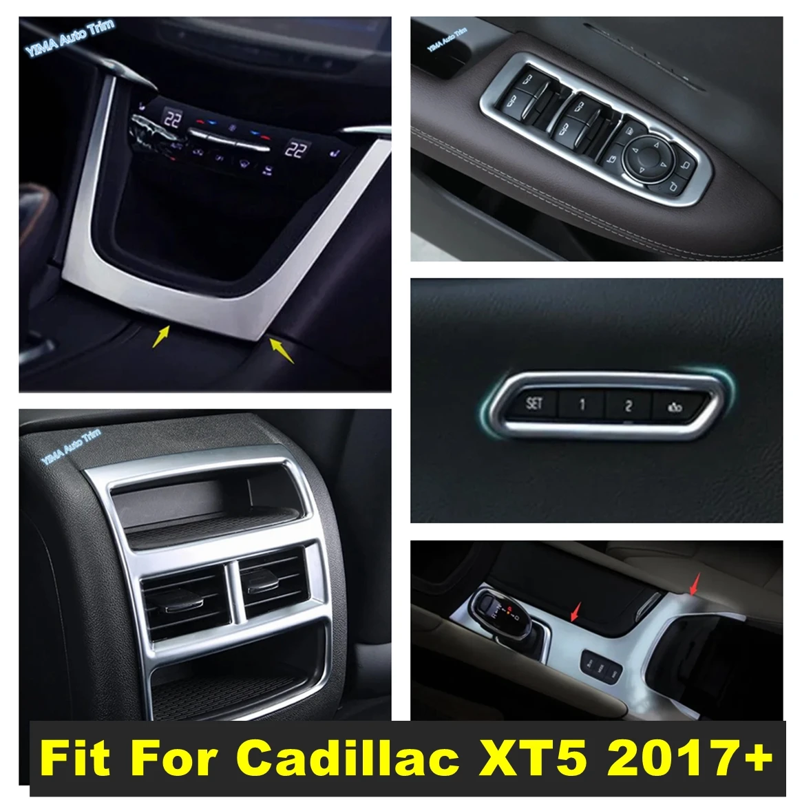 

Car Glass Switch / Central U Panel / Air AC Vent Outlet Frame Cover Trim For Cadillac XT5 2017 - 2022 Matte Interior Accessories