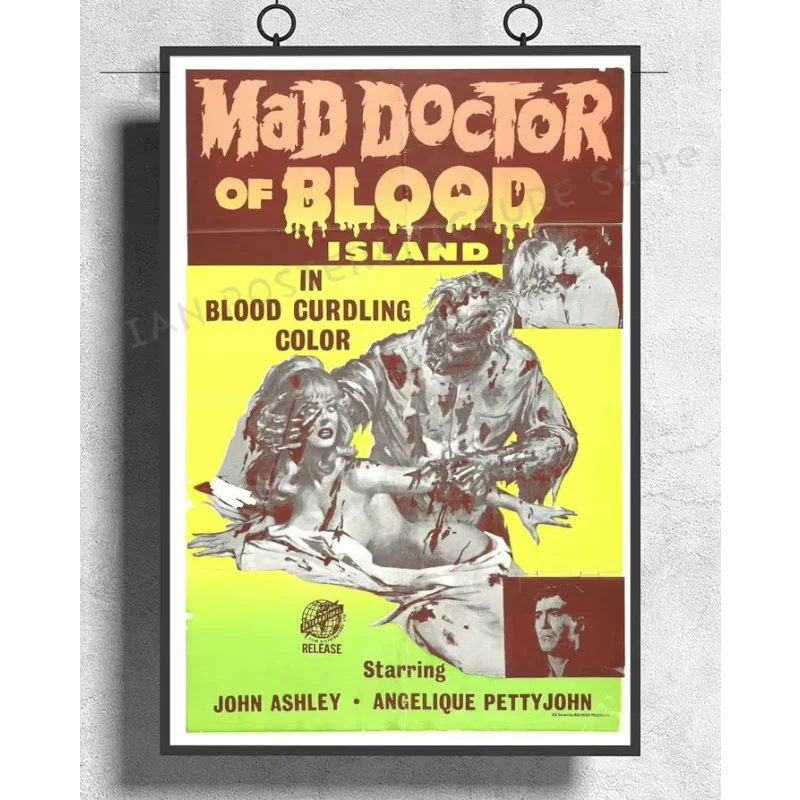 NJ338 MAD DOCTOR OF BLOOD ISLAND Movie Horror RARE Wall Sticker Silk Poster Art Home Decoration