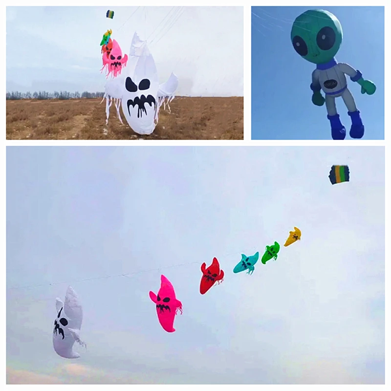 free shipping alien Kite flying kites for adults soft kite multicolor fabric splicing pendant kite inflatable kite dragon kite