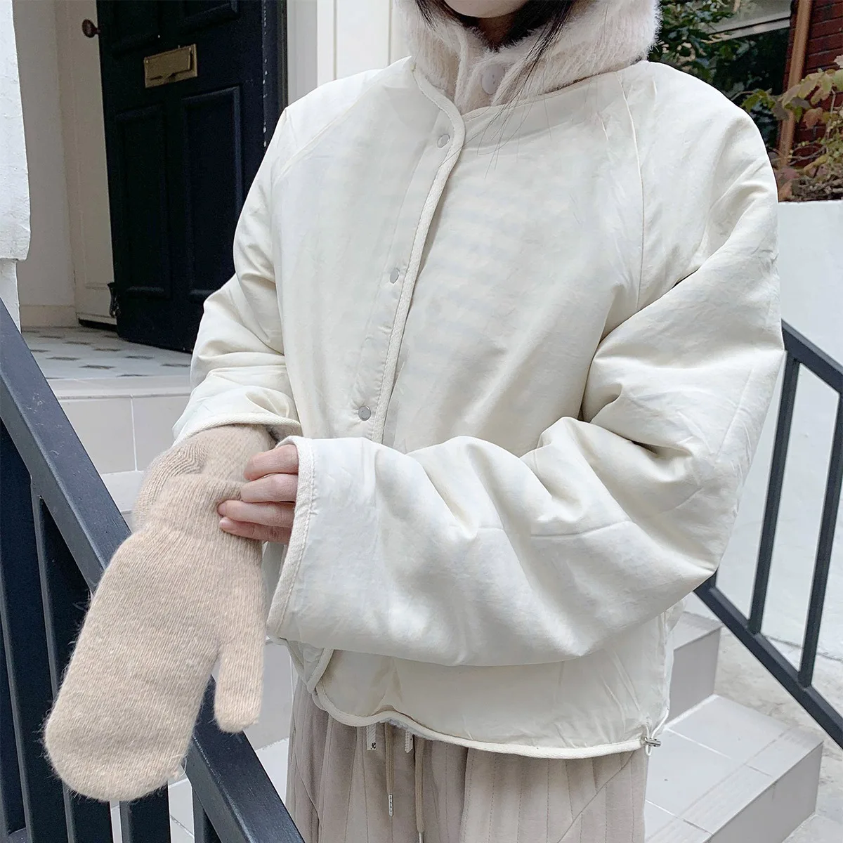 ملابس نسائية من فرو الضأن Jaet للخريف والشتاء على الوجهين ملابس غير رسمية فضفاضة طويلة Sve ort Sle قمة دافئة للتنقل Sle Faion #3