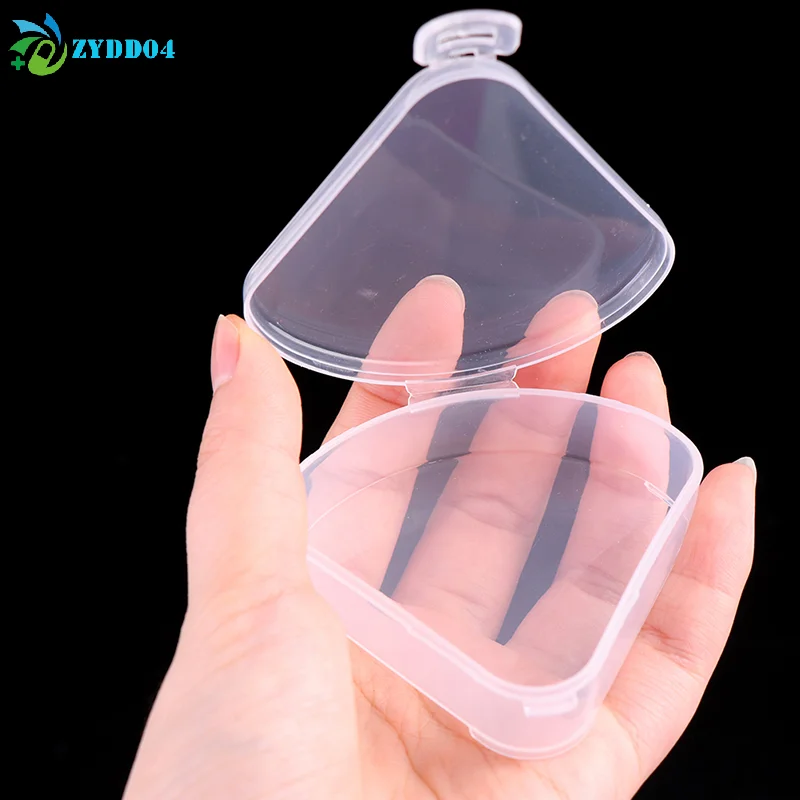 ● Custodia per cosmetici trasparente con spugna triangolare portatile da 1 pezzo, custodia per soffio per trucco, 7 * 6,5 cm