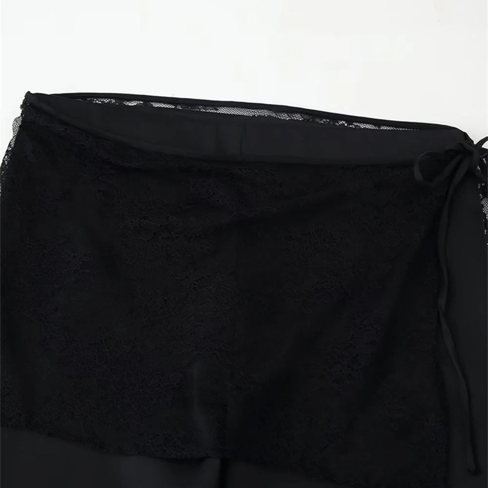 المرأة المألوف عارضة الدانتيل السراويل الطويلة الحرير الساتان الملمس نمط الخريف الجديد من أوروبا وأمريكا