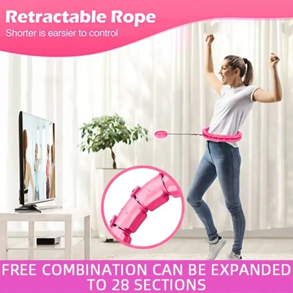 24/28/36 Detachable Knots Smart Weighted Fit Hoop Size Adjustable 360 Degree Ball Auto Rotate Abdominal Workout Equipment