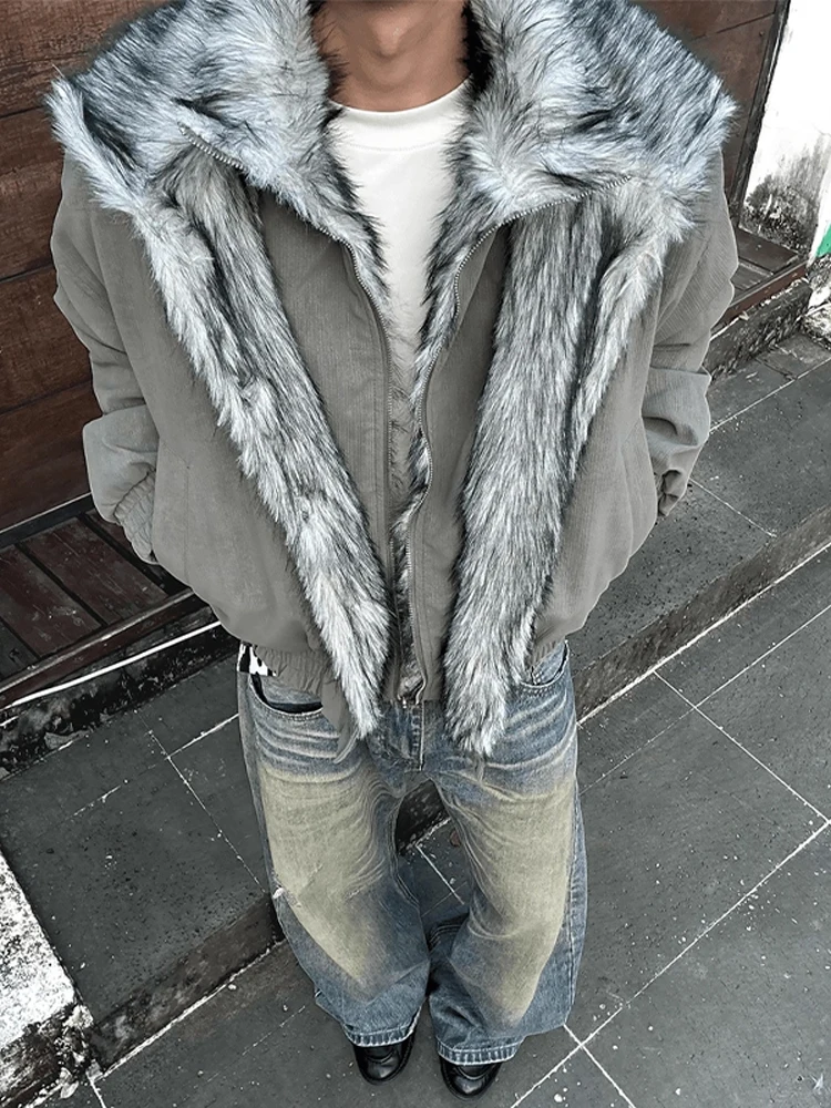 

Зимняя мужская хлопковая куртка Polar Wolf King с имитацией двухслойной конструкции, воротником из искусственного меха, подкладкой Mountain Eagle, кожаными и хлопковыми вставками.