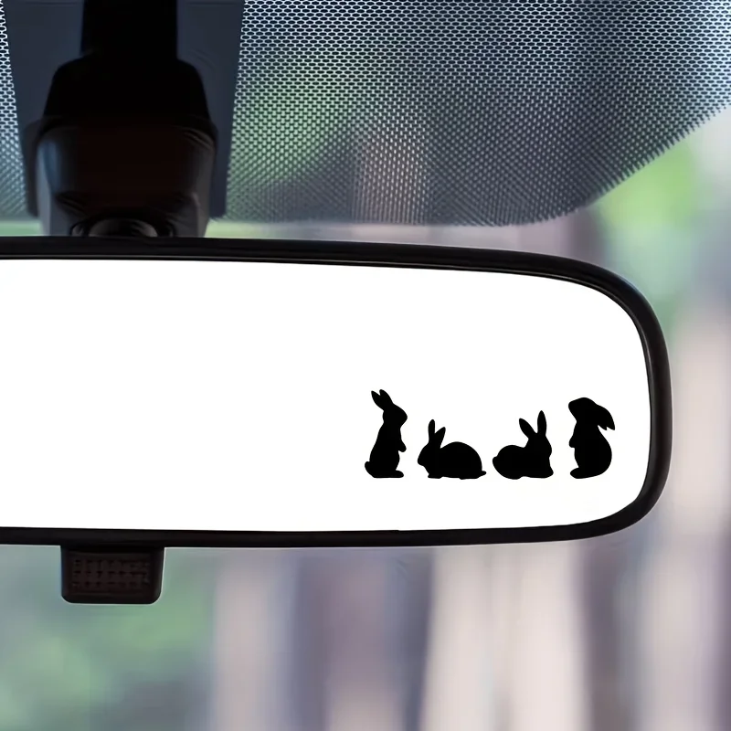 Bunny Cartoon Vinyl Decals 3PCS Self Adhesive Stickers for Car Mirror Laptop Cup Glass Window DIY Decor