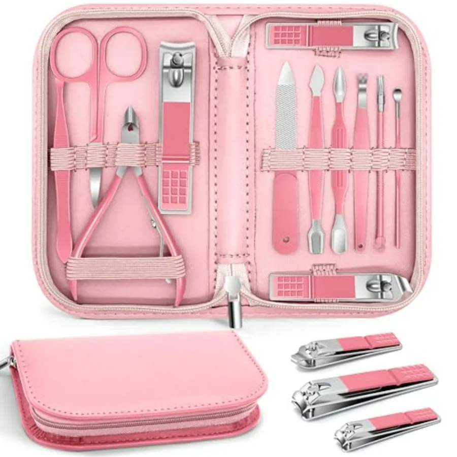 

Manicure Pedicure Set, 12 Pcs Nail Care Kit for Women, Mens Nail Grooming Kit, Manicure and Pedicure Tools and Accessories, Pin