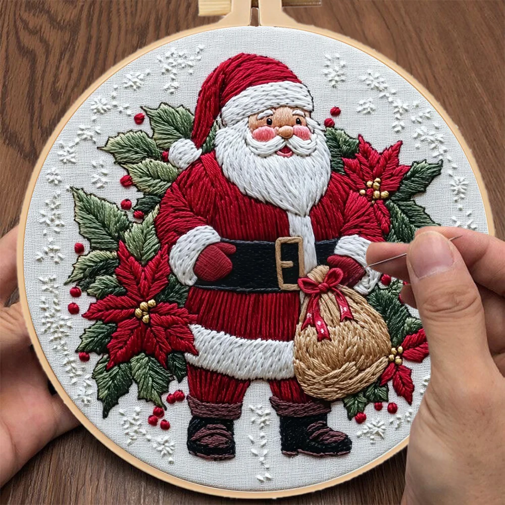 Embroidery Xmas Decorations - 1 Set Noel Nakış Kiti, İplik,