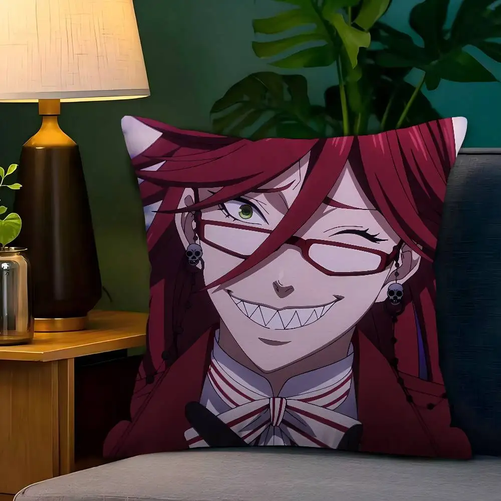 Black Butler Grell Sutcliff Personalized Pillow Cover Kids Bedroom Wild Party Decor Pillowcase Kid Birthday Shower Gift - view 6