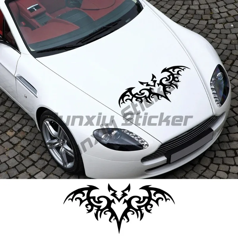 

Car Engine Hood Sticker PVC Halloween Sticker Bat Pattern Self-adhesive Vinyl Decal Car Body DIY Decoration Sticker Accessories
