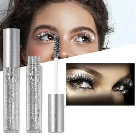 다이아몬드 글리터링 마스카라, 스팽글 스타 글리터링 실버 화이트 마스카라, 홀리데이 메이크업 만들기