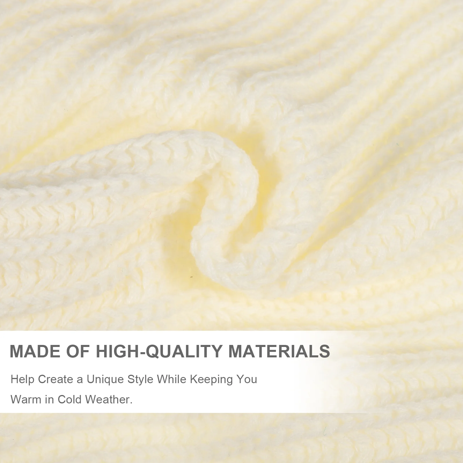 

Small Cowl Neck Scarf Premium Knitted Warm Winter Accessory For Men Women Fashion Thick Woven Loop Shawl White