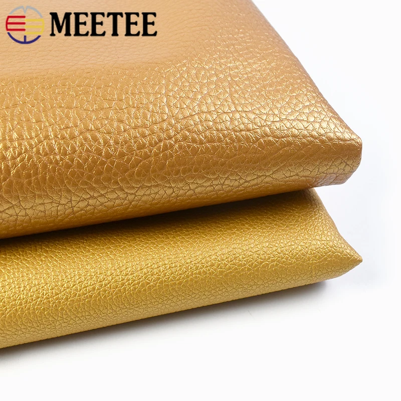 

Meetee 50*139cmm Gold Litchi Leather Fabric Sofa Cushion Decorative Cloth Car Seat Cover Handbag Fabrics DIY Sewing Accessories