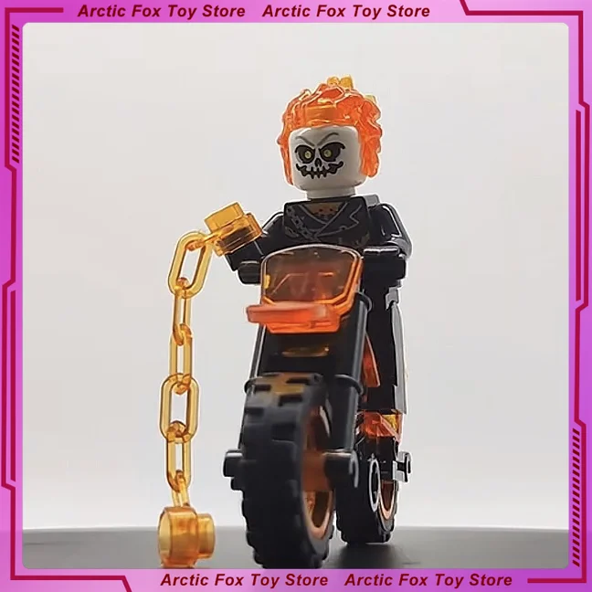 

Новая игровая фигурка Ghost Rider 4 см, периферийная модель из ПВХ, сборные строительные блоки, украшение для рабочего стола, подарки и игрушки для детей